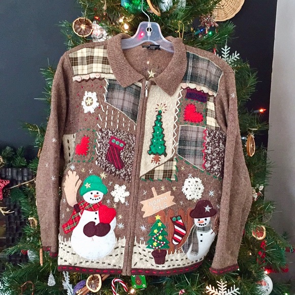 Vintage Sweaters - 🎁 Holiday Zip Up Sweater